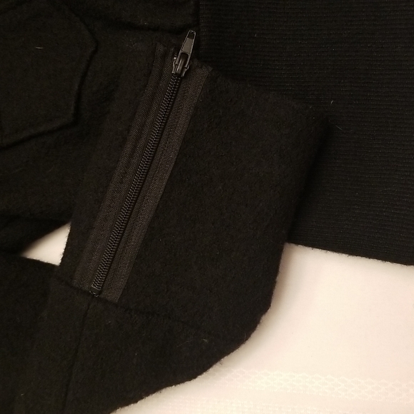 French connection black wool bomber jacket size 10 - Picture 2 of 4